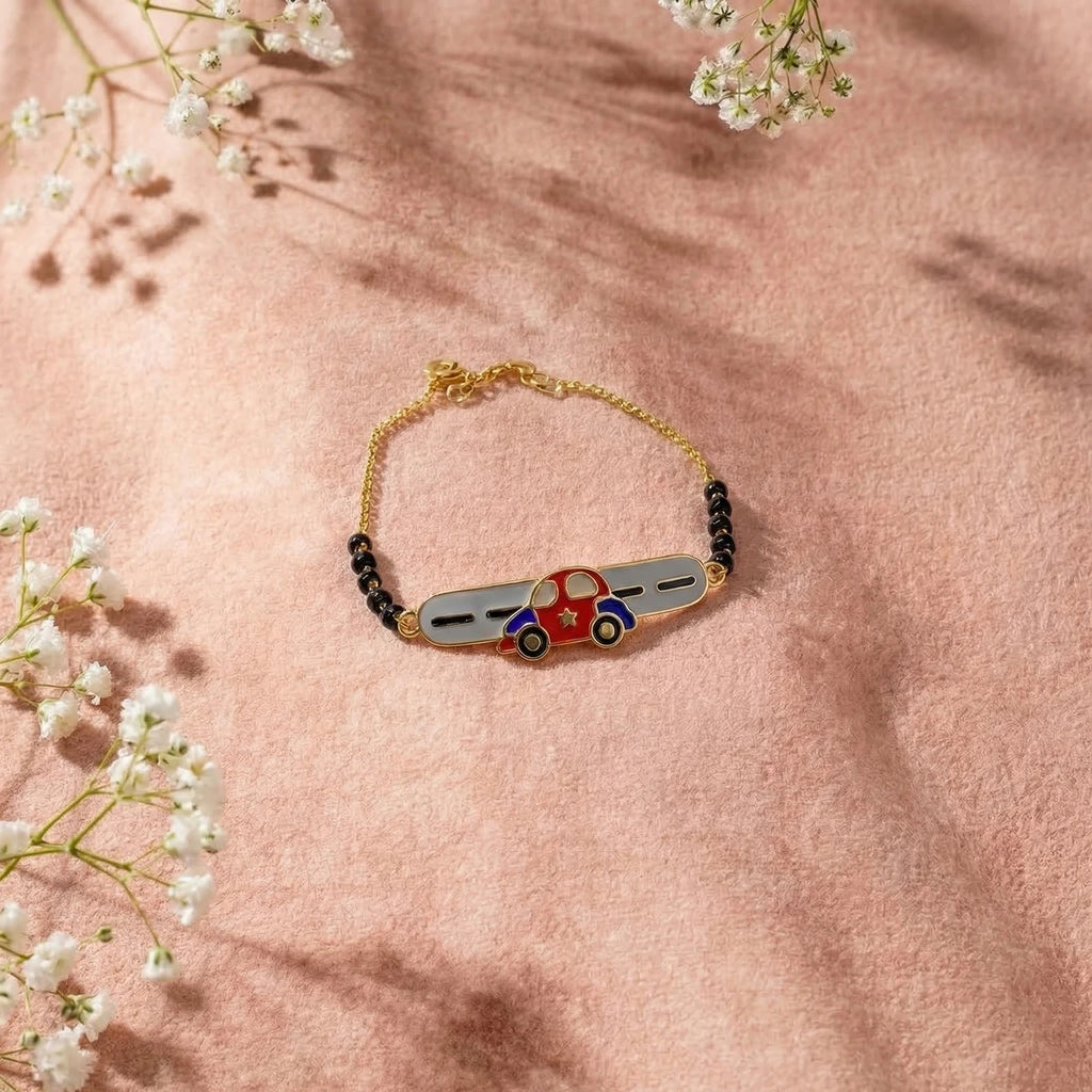 Vroom Vroom Adventure Kids Gold Bracelet | Tinyfacets | gold vroom vroom adventure kids gold bracelet jewelry