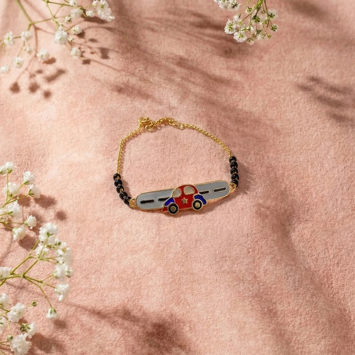 Vroom Vroom Adventure Kids Gold Bracelet | Tinyfacets | gold vroom vroom adventure kids gold bracelet jewelry