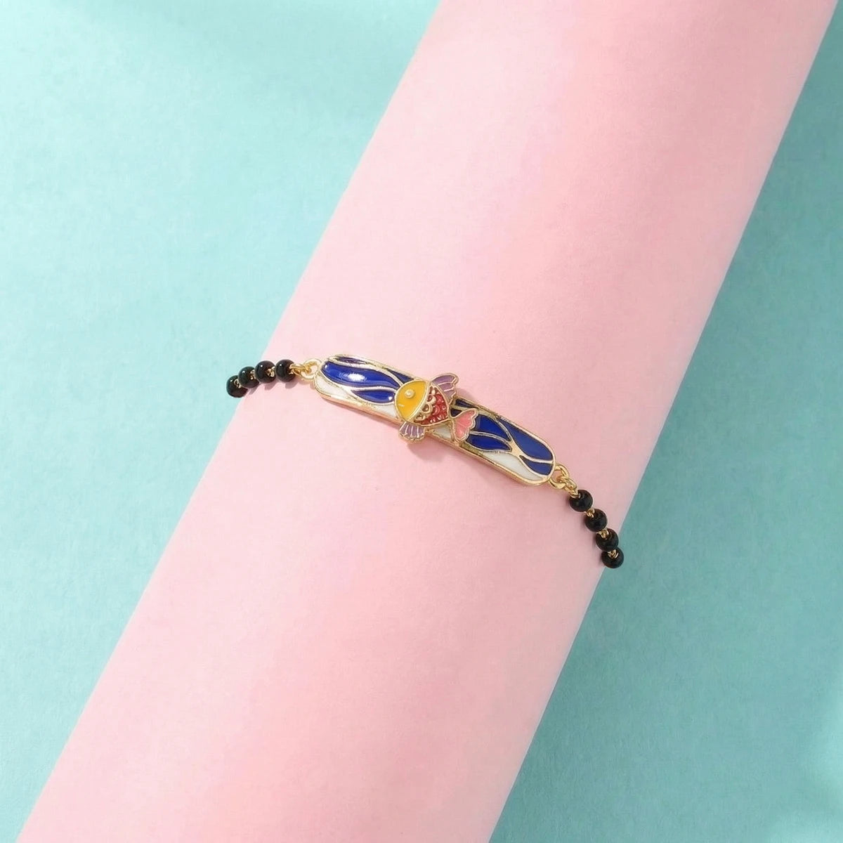 Splashy Fish Fiesta Kids Gold Bracelet | Tinyfacets | everyday splashy fish fiesta kids gold bracelet wear