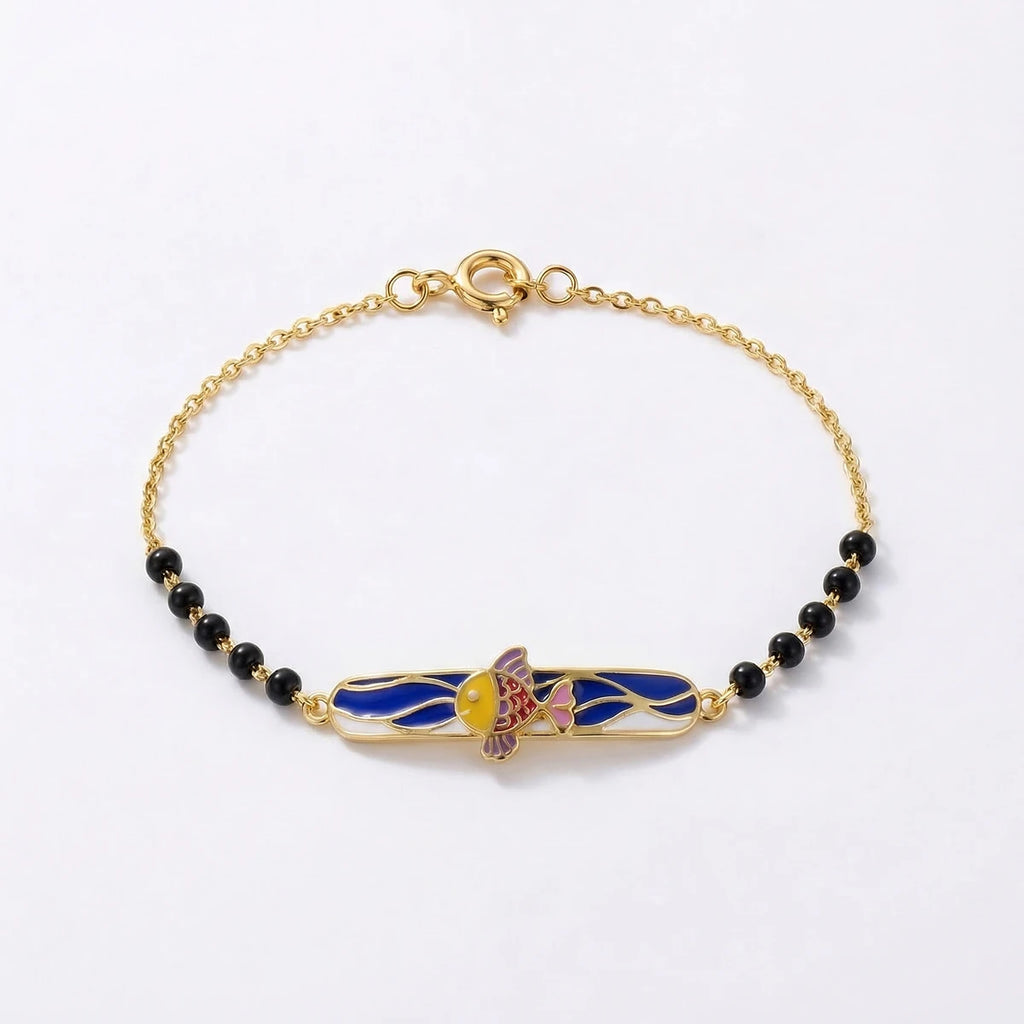 Splashy Fish Fiesta Kids Gold Bracelet | Tinyfacets | gold splashy fish fiesta kids gold bracelet jewelry