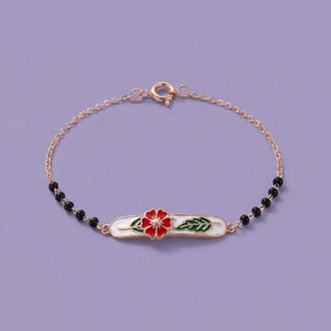 Little Blossom Moving Flower Charm Kids Gold Bracelet