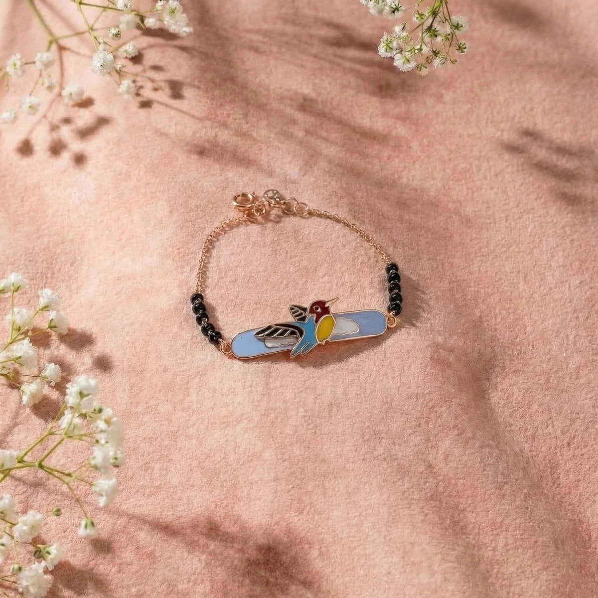 Tiny Sky Bird Kids Gold Bracelet | Tinyfacets | minimal tiny sky bird kids gold bracelet style