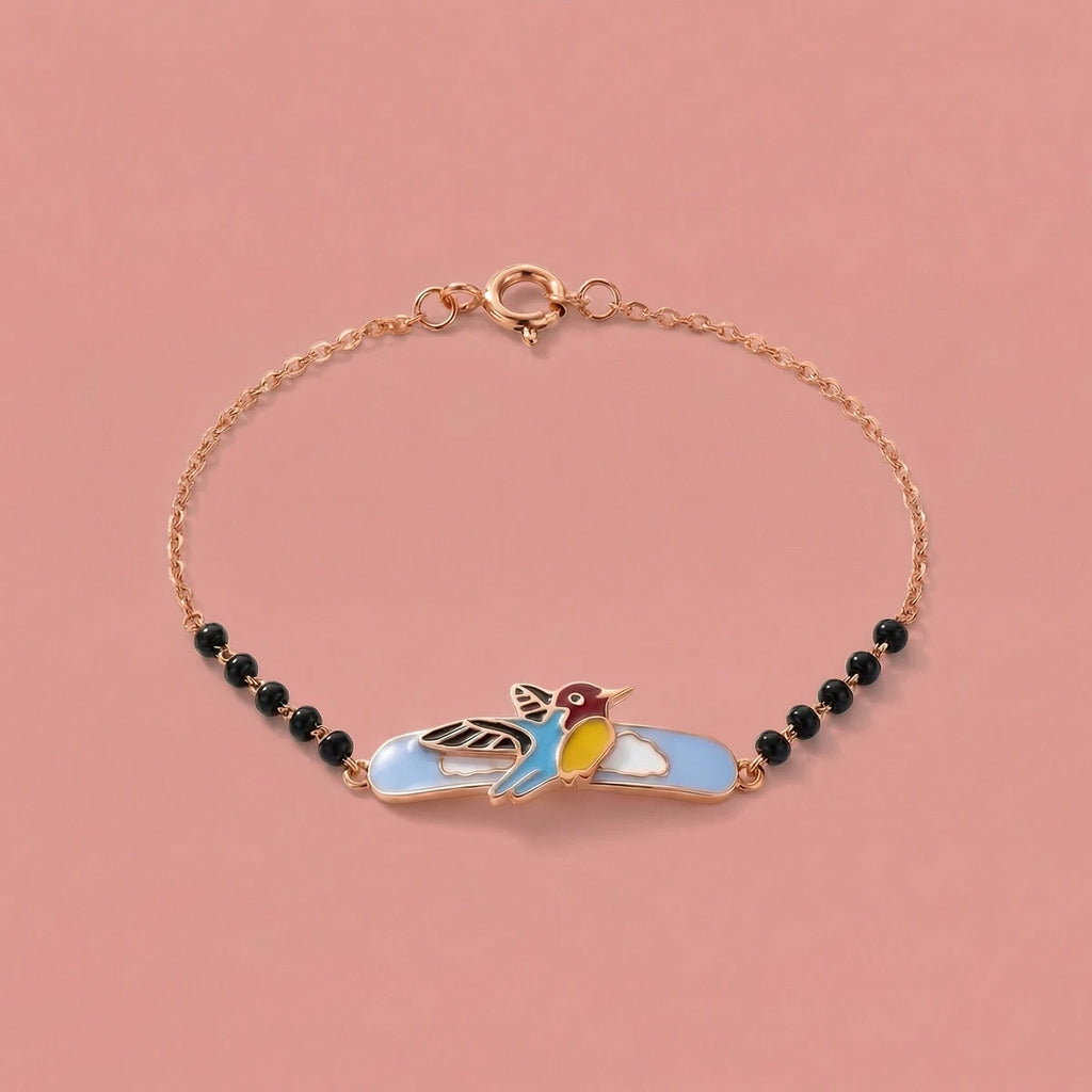 Tiny Sky Bird Kids Gold Bracelet | Tinyfacets | cute tiny sky bird kids gold bracelet design