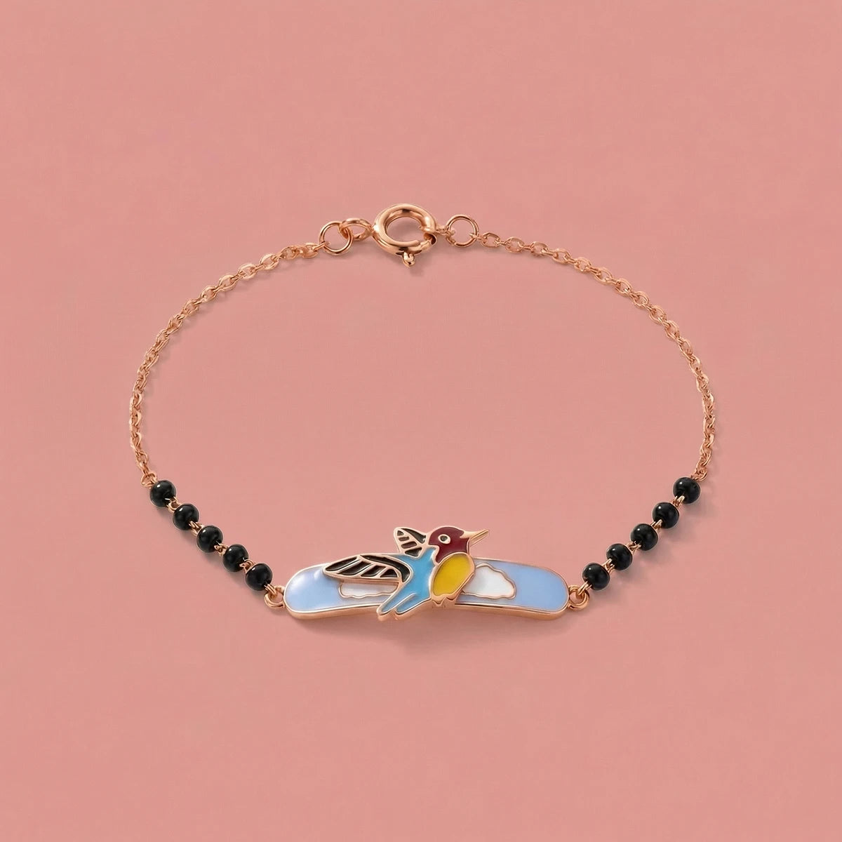 Tiny Sky Bird Kids Gold Bracelet | Tinyfacets | cute tiny sky bird kids gold bracelet design