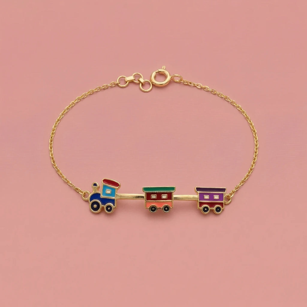 Tiny Train Adventure Bracelet | Tinyfacets | cute tiny train adventure bracelet design