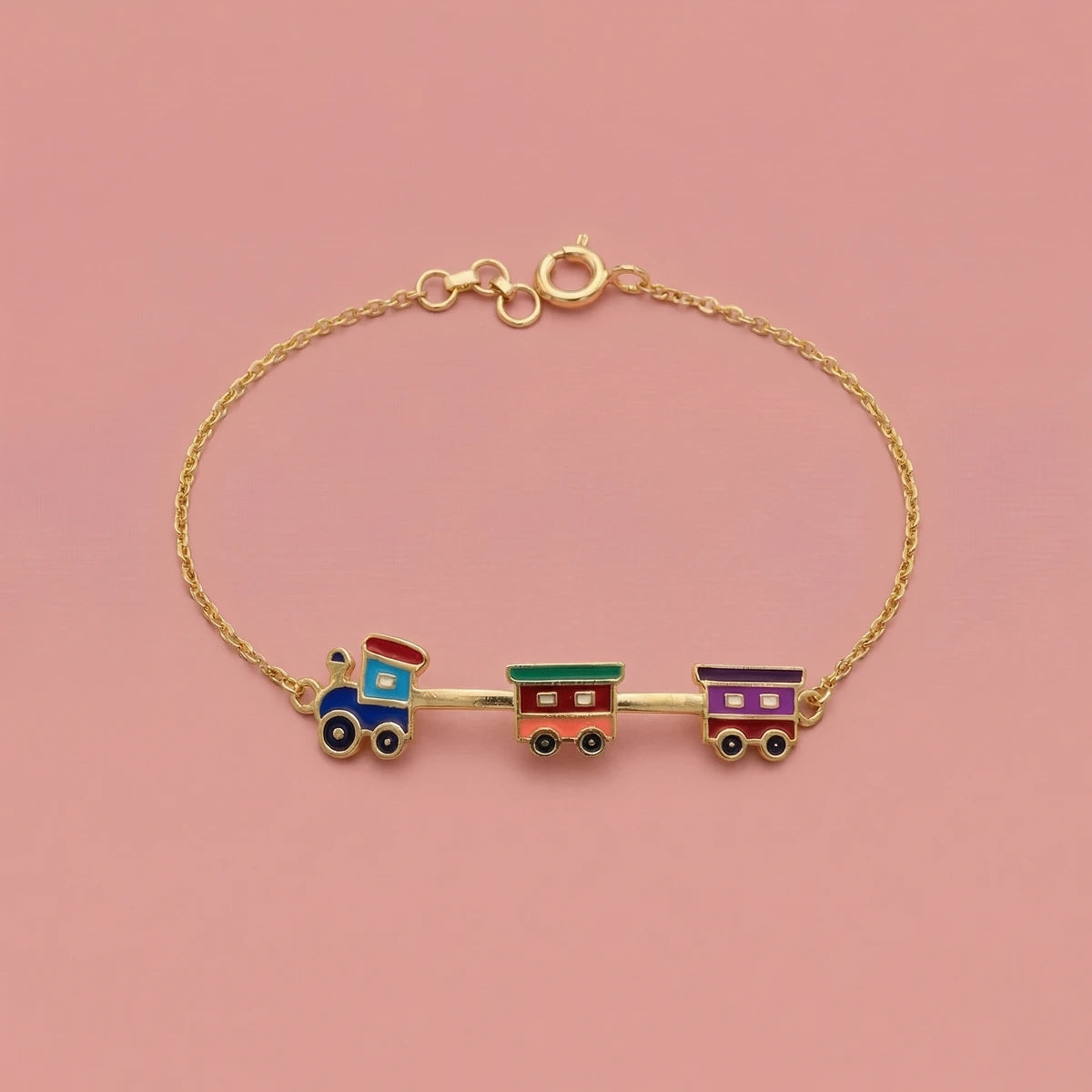 Tiny Train Adventure Bracelet | Tinyfacets | cute tiny train adventure bracelet design