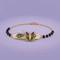 Tiny Wings Adventure - Kids Gold Bracelet | Tinyfacets | butterfly kids gold bracelet with black beads