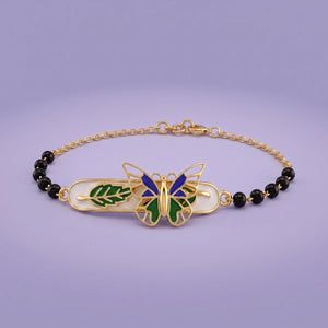 Butterfly Wings Moving Charm Gold Bracelet