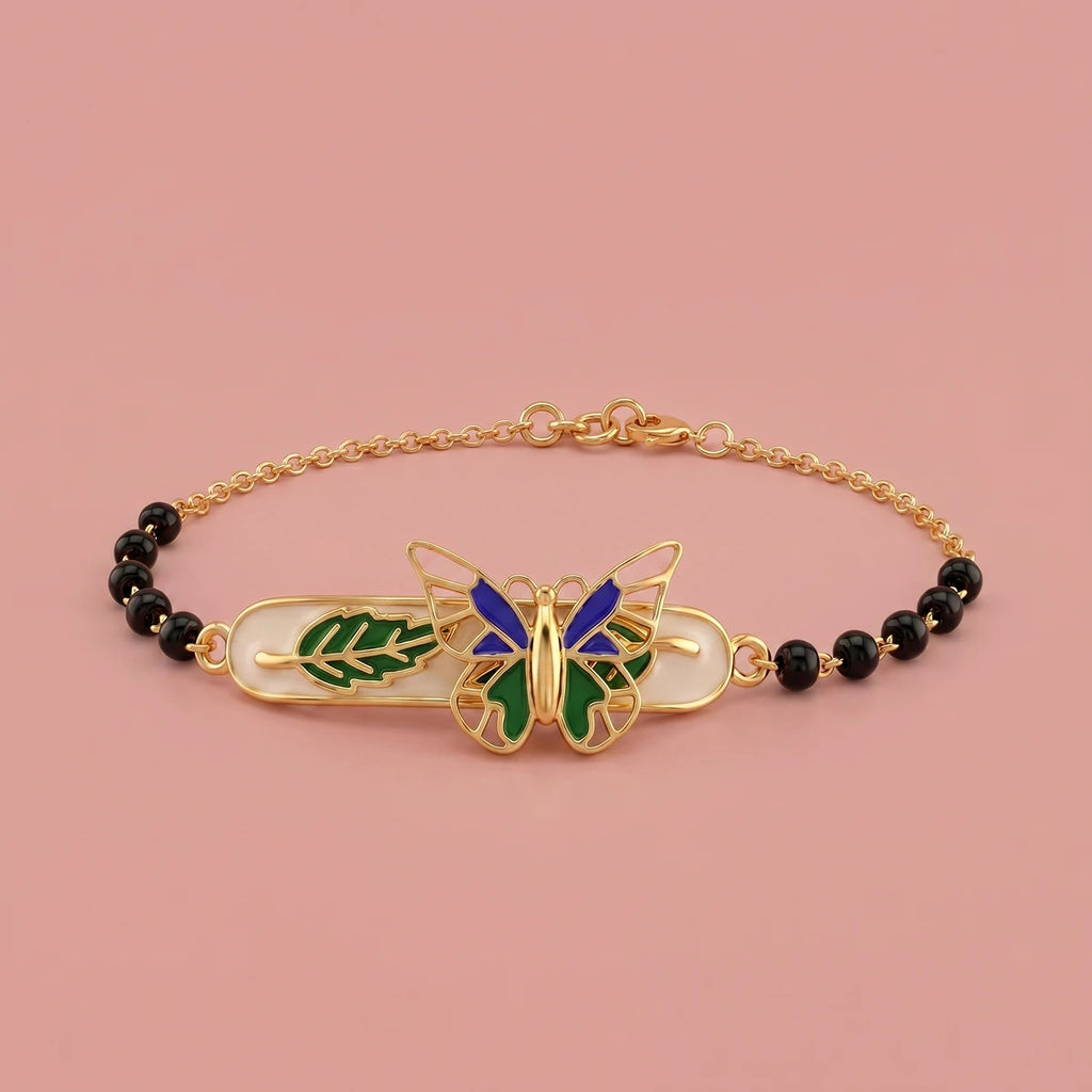 Tiny Wings Adventure - Kids Gold Bracelet | Tinyfacets | enamel butterfly charm bracelet gold