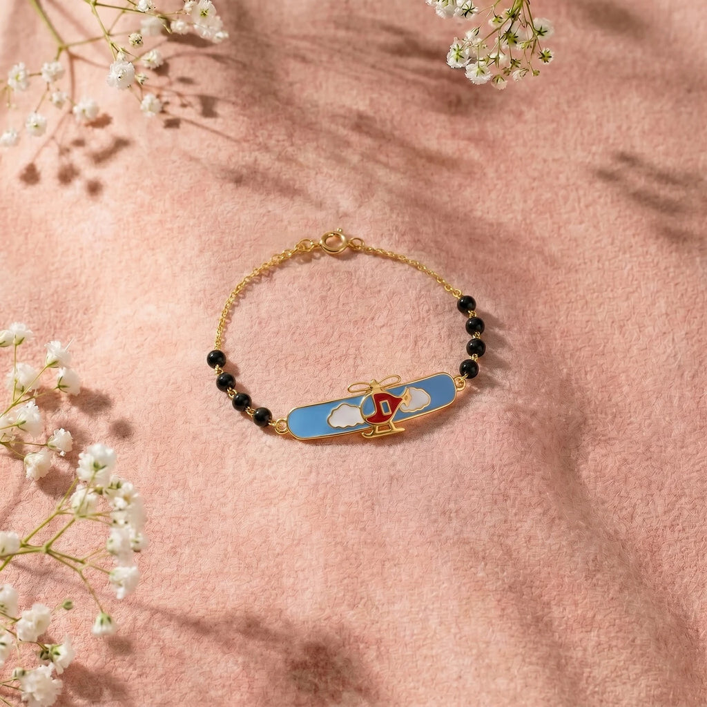 Cloud Hopper Helicopter - Kids Gold Bracelet | Tinyfacets | moving helicopter bracelet gold