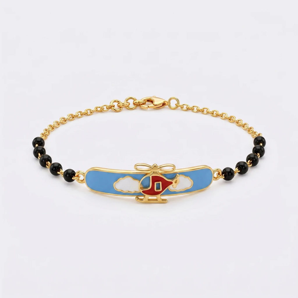 Cloud Hopper Helicopter - Kids Gold Bracelet | Tinyfacets | sky themed bracelet for kids
