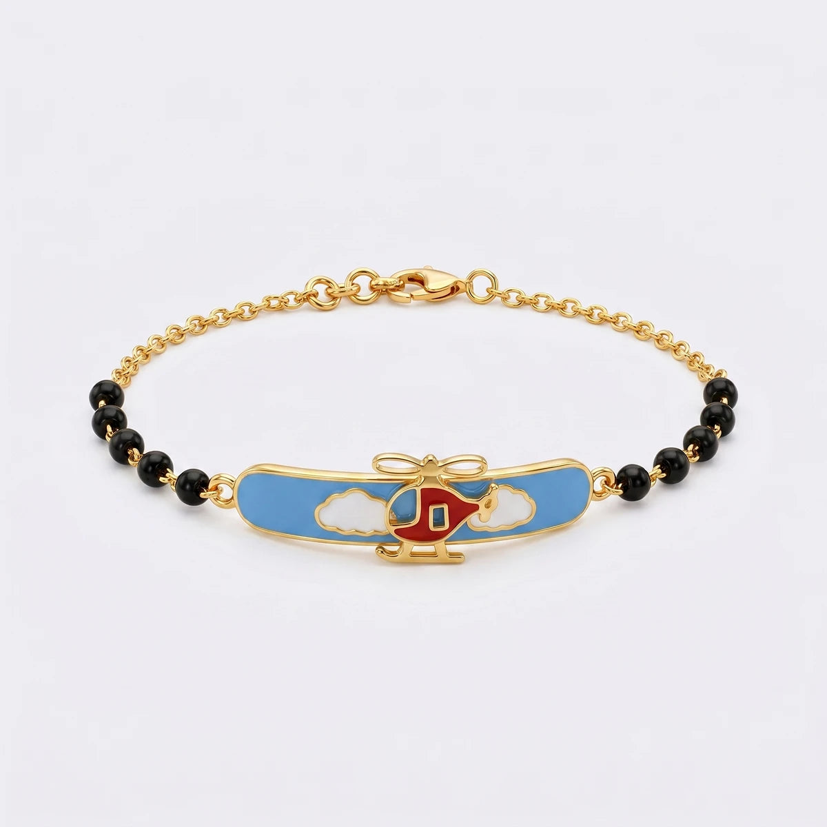 Cloud Hopper Helicopter - Kids Gold Bracelet | Tinyfacets | sky themed bracelet for kids
