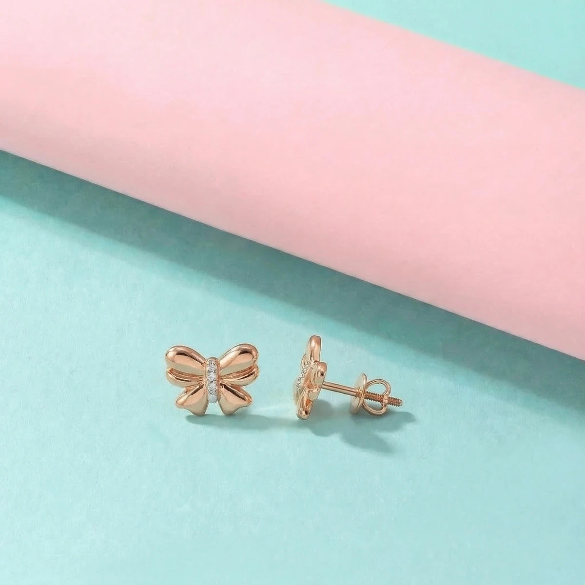 Little Princess Bow Gold Studs | Tinyfacets | everyday little princess bow gold studs wear
