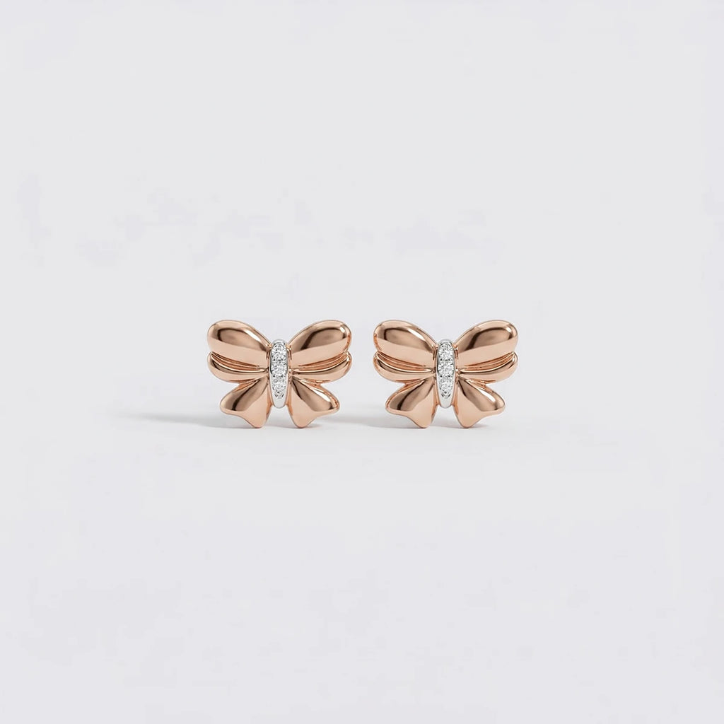 Little Princess Bow Gold Studs | Tinyfacets | gold little princess bow gold studs jewelry