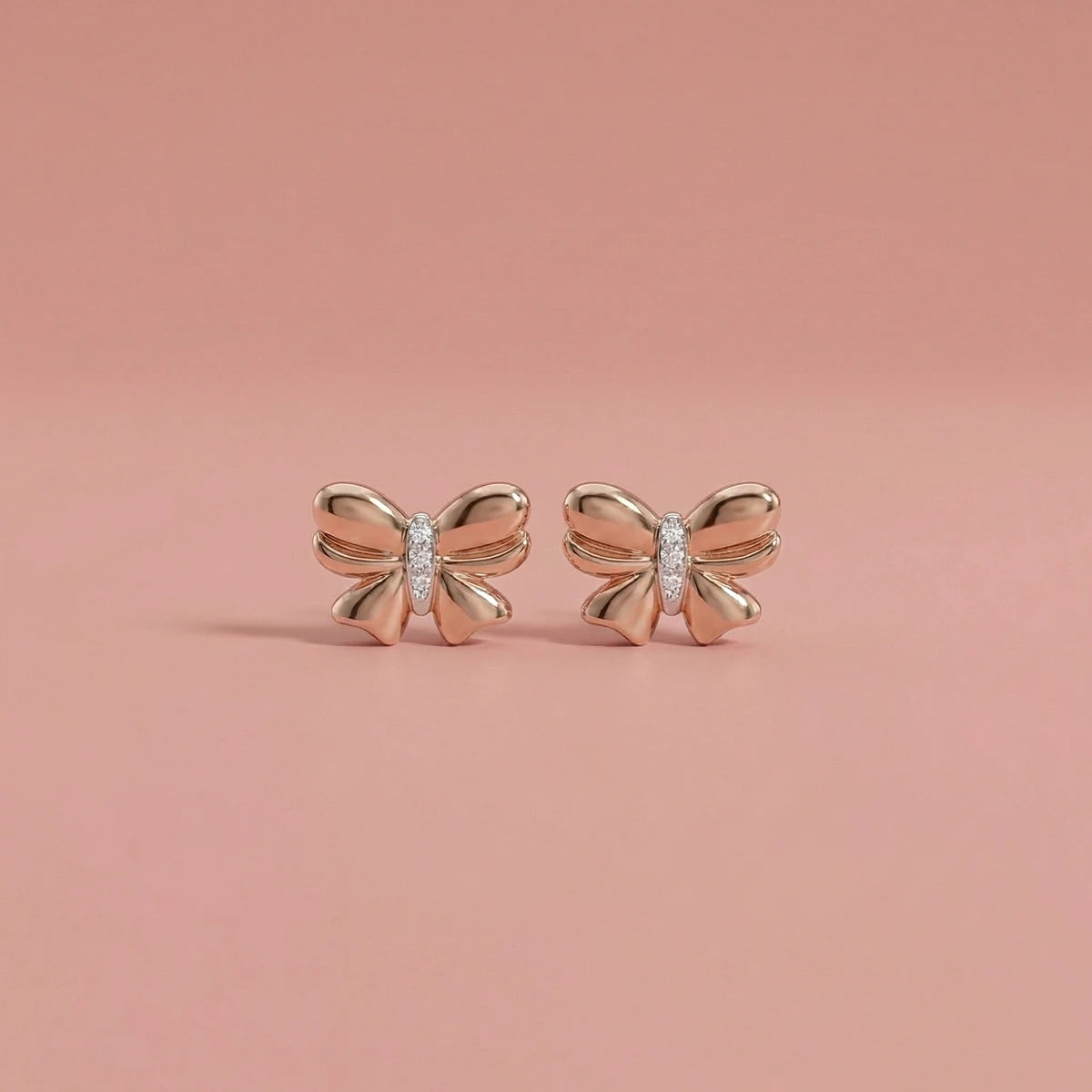 Little Princess Bow Gold Studs | Tinyfacets | cute little princess bow gold studs design