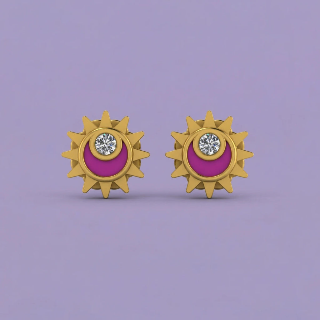 Sunshine Spark Gold Earrings | Tinyfacets | sunshine spark gold earrings