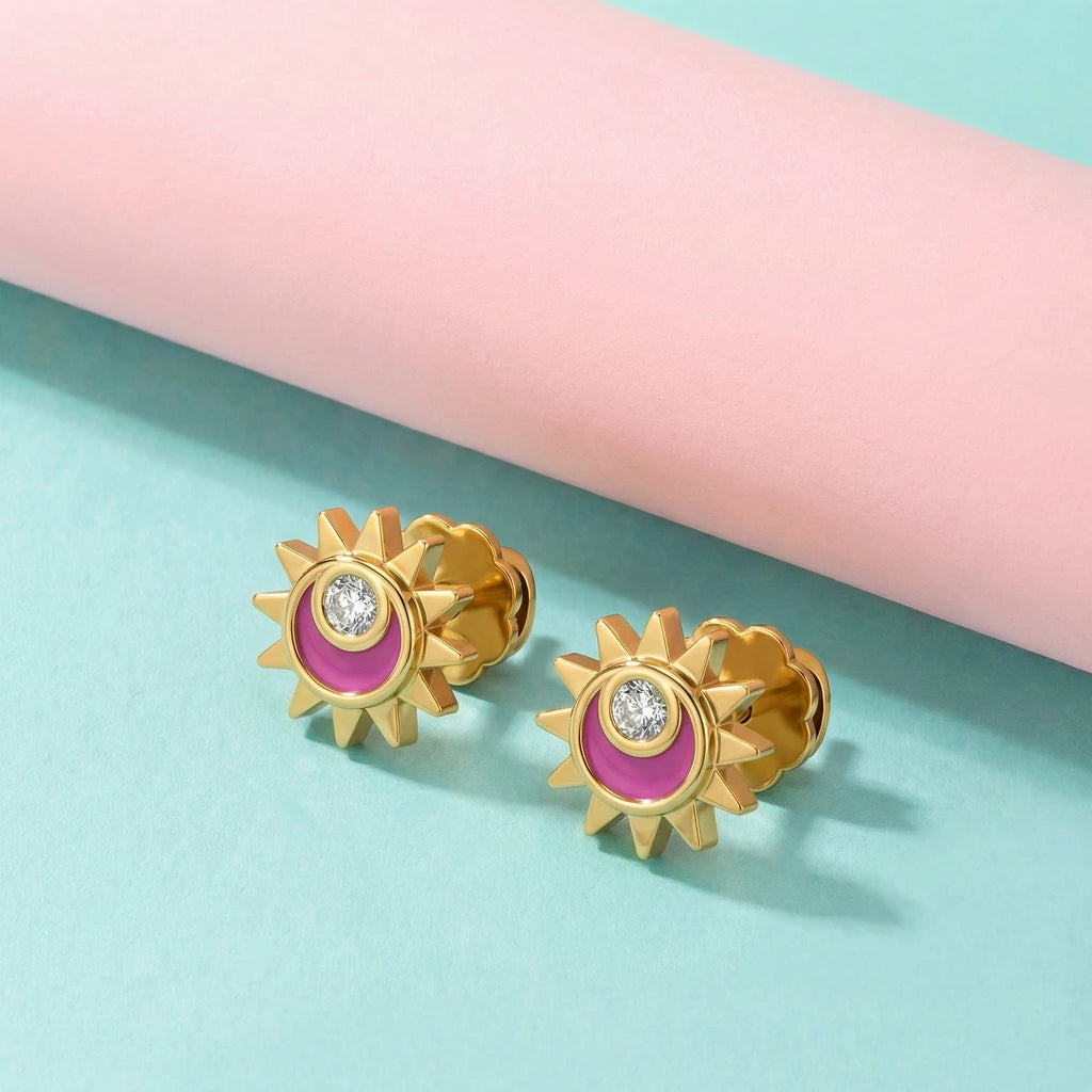 Sunshine Spark Gold Earrings | Tinyfacets | everyday sunshine spark gold earrings wear