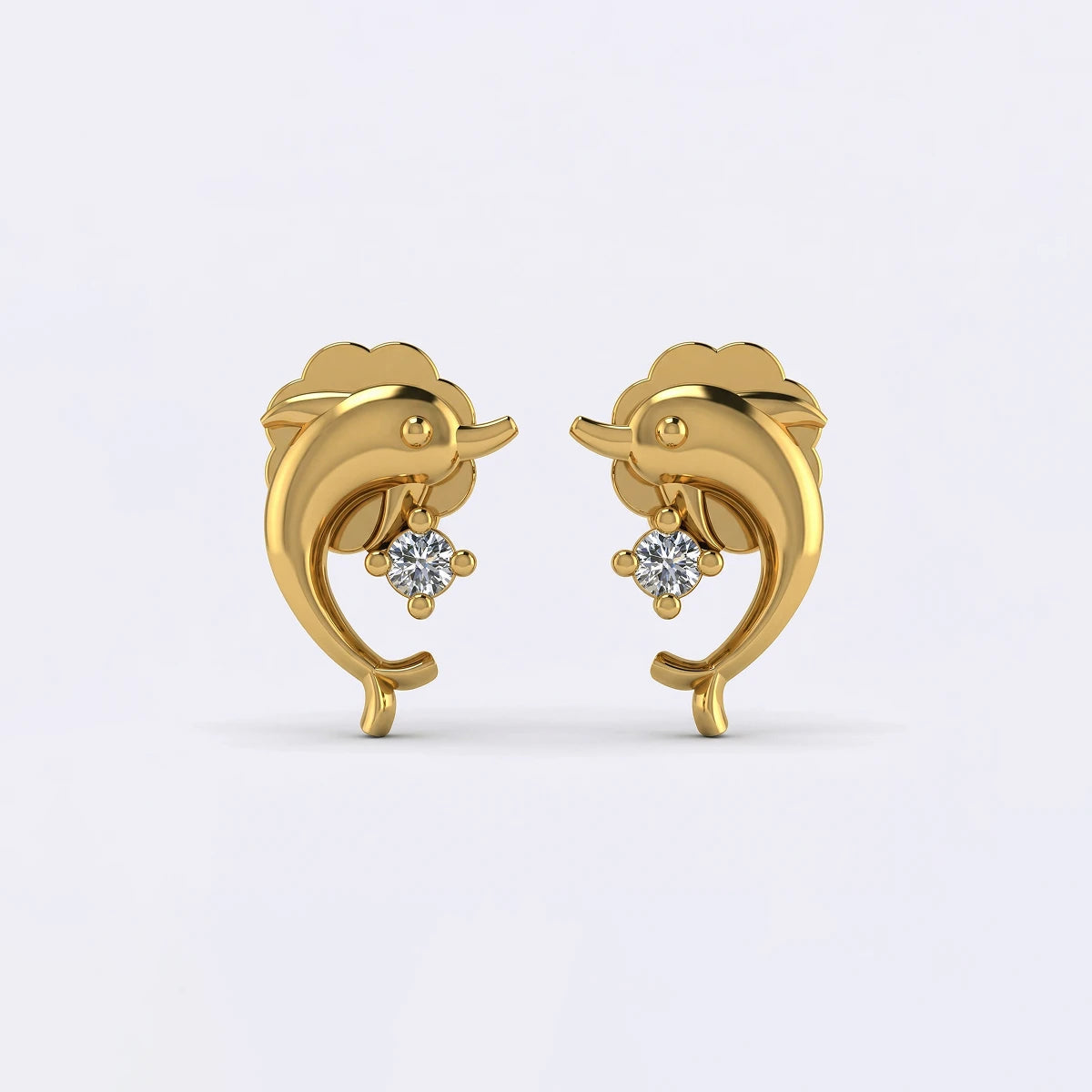 Dolphin Spark Gold Studs | Tinyfacets | gold dolphin spark gold studs jewelry