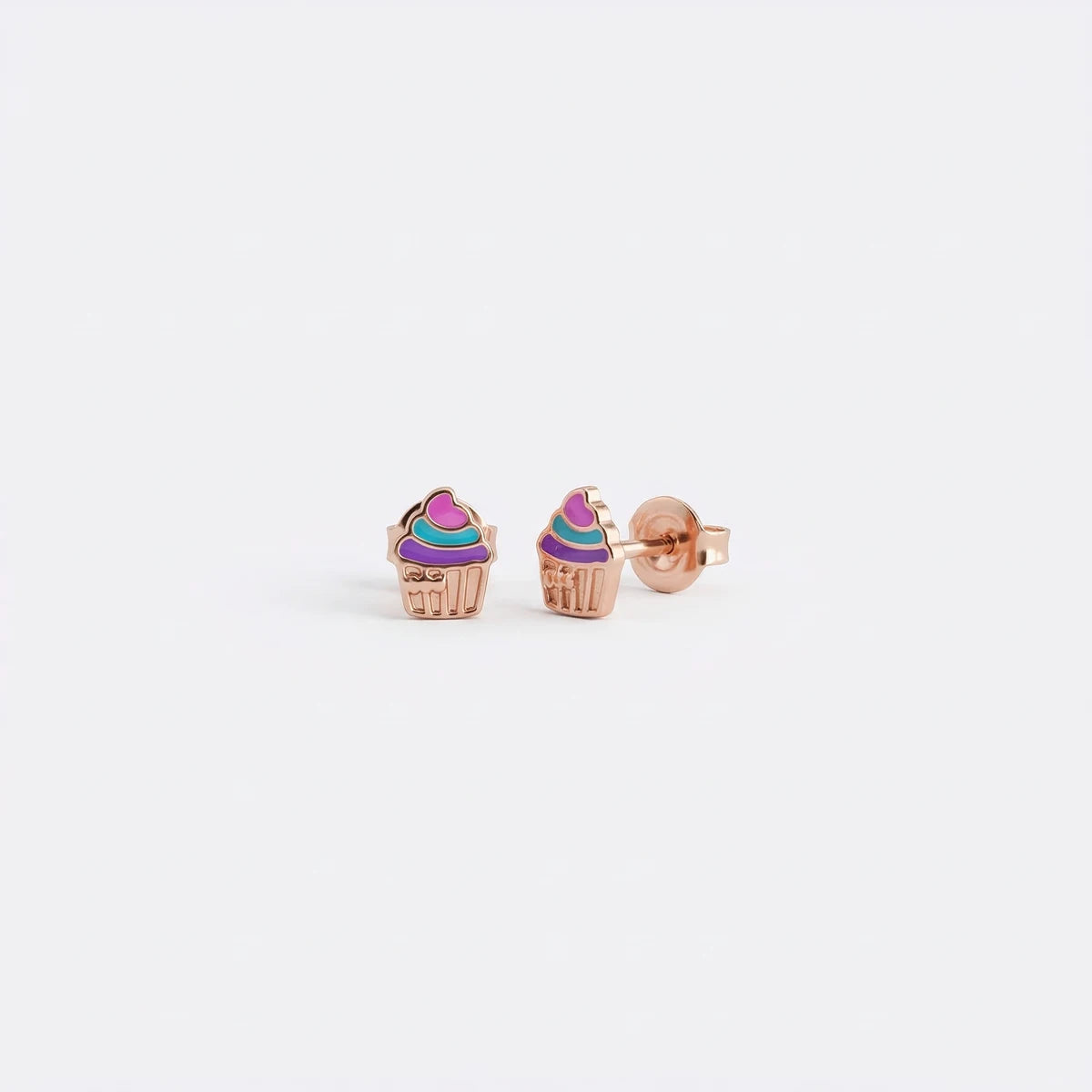Tiny Bakery Charm Cupcake Earrings | Tinyfacets | gold tiny bakery charm cupcake earrings jewelry