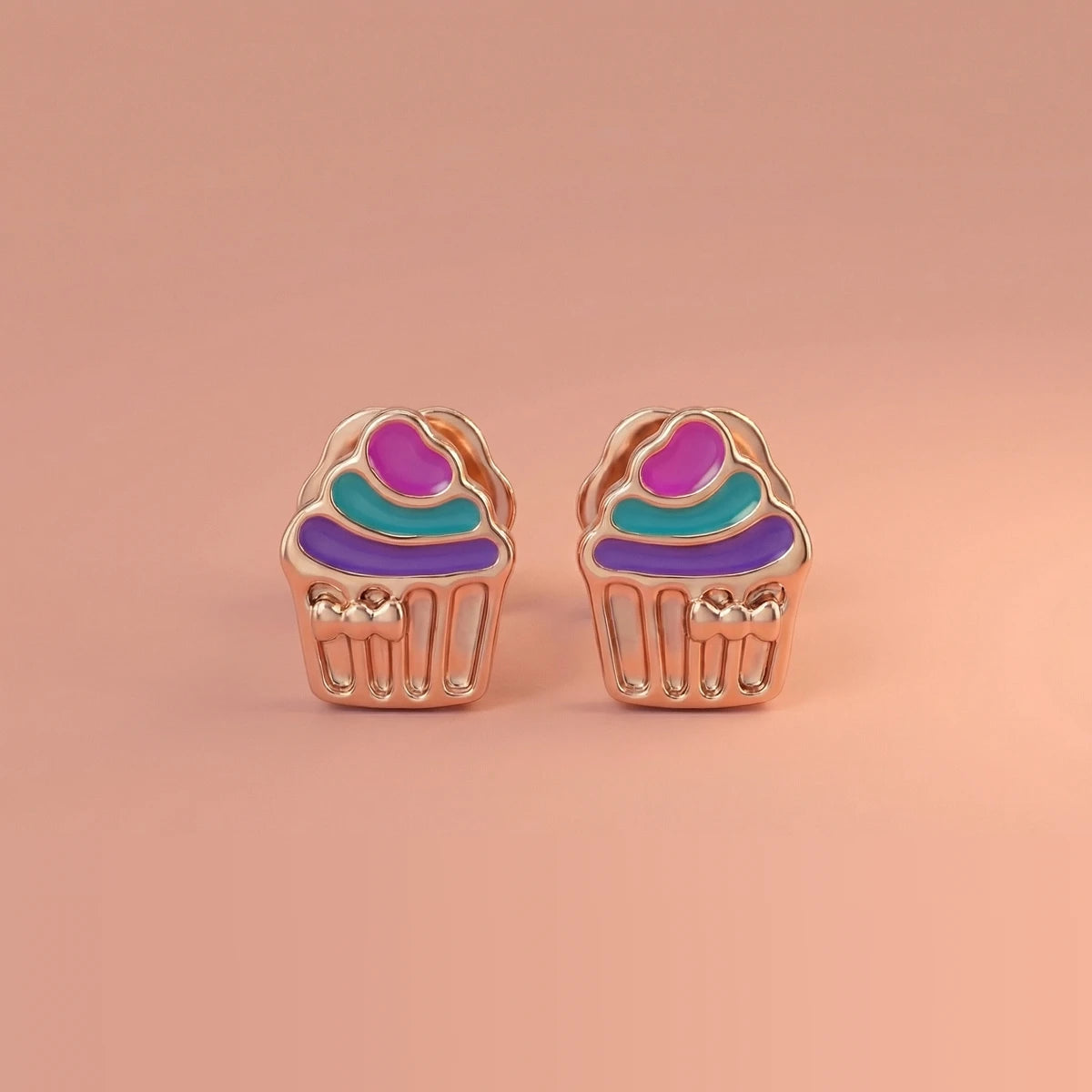 Tiny Bakery Charm Cupcake Earrings | Tinyfacets | cute tiny bakery charm cupcake earrings design