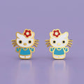 Little Kitty Bloom Gold Studs | Tinyfacets | little kitty bloom gold studs