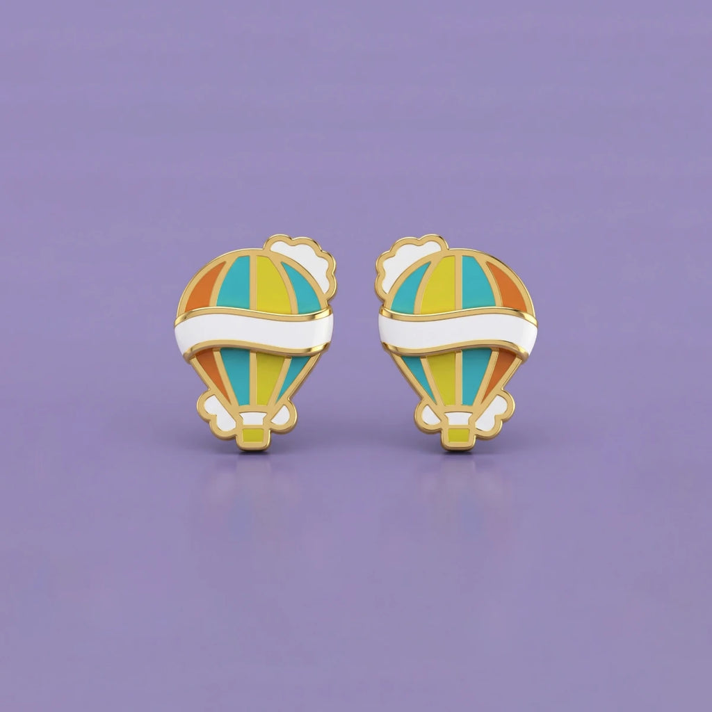 Sky Adventure Gold Studs | Tinyfacets | sky adventure gold studs
