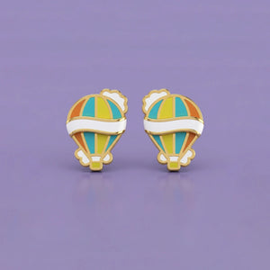 Sky Adventure Enamel Studs in Gold