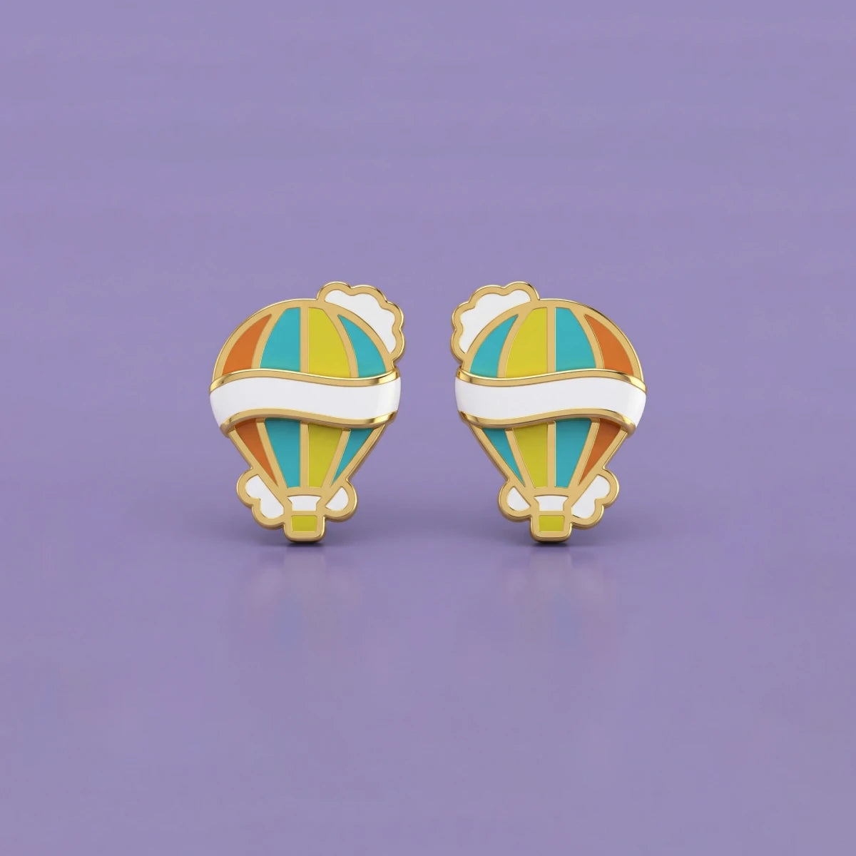 Sky Adventure Gold Studs | Tinyfacets | sky adventure gold studs