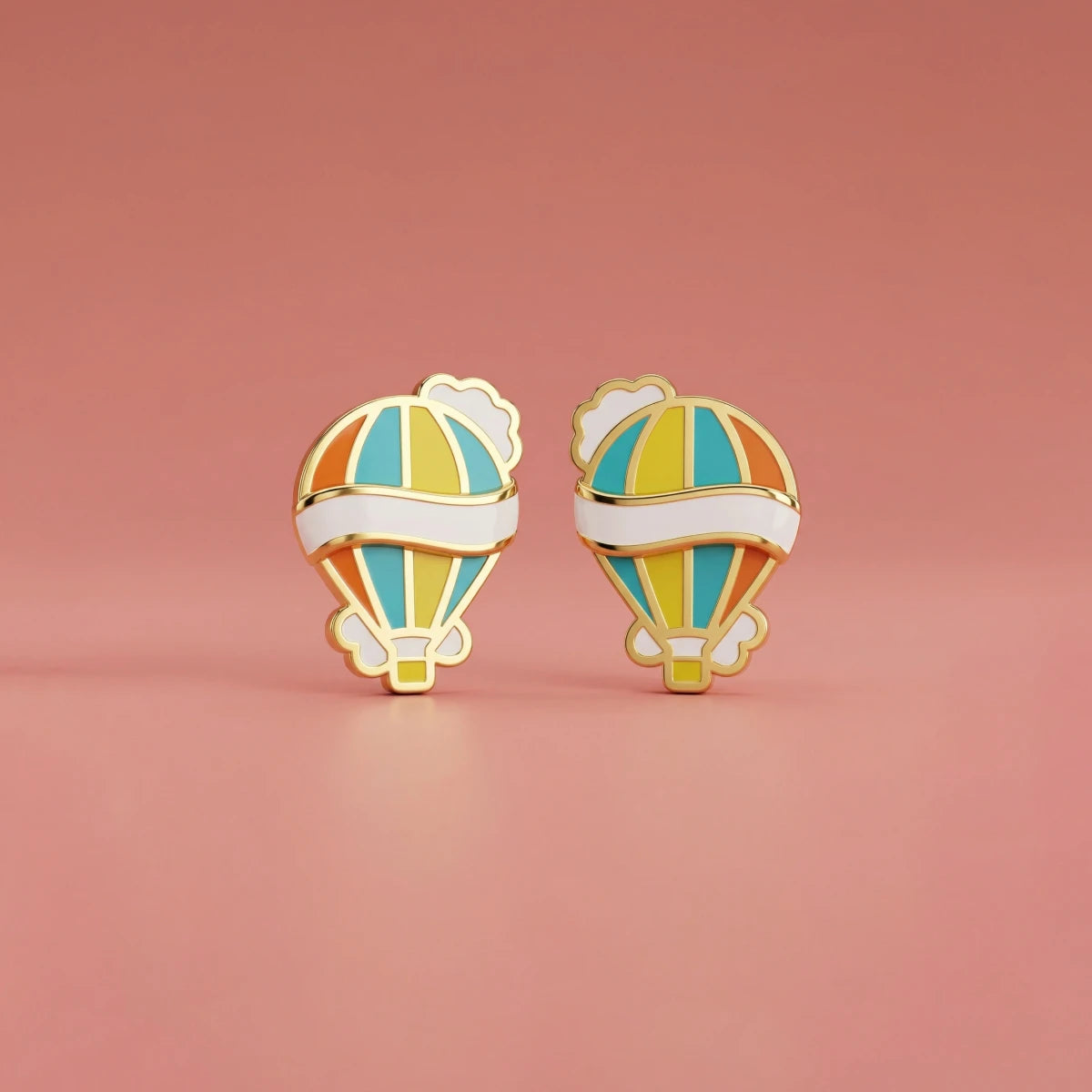 Sky Adventure Gold Studs | Tinyfacets | cute sky adventure gold studs design