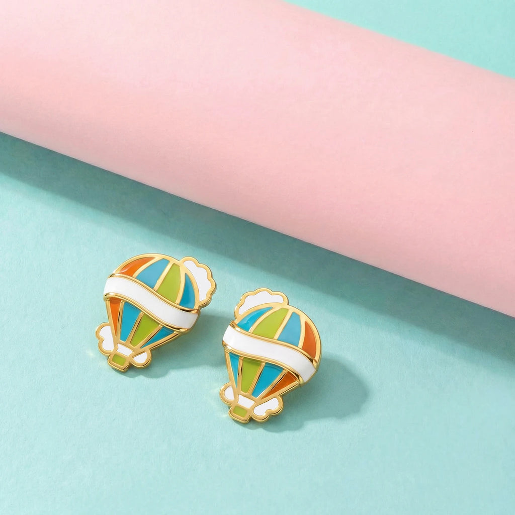 Sky Adventure Gold Studs | Tinyfacets | everyday sky adventure gold studs wear