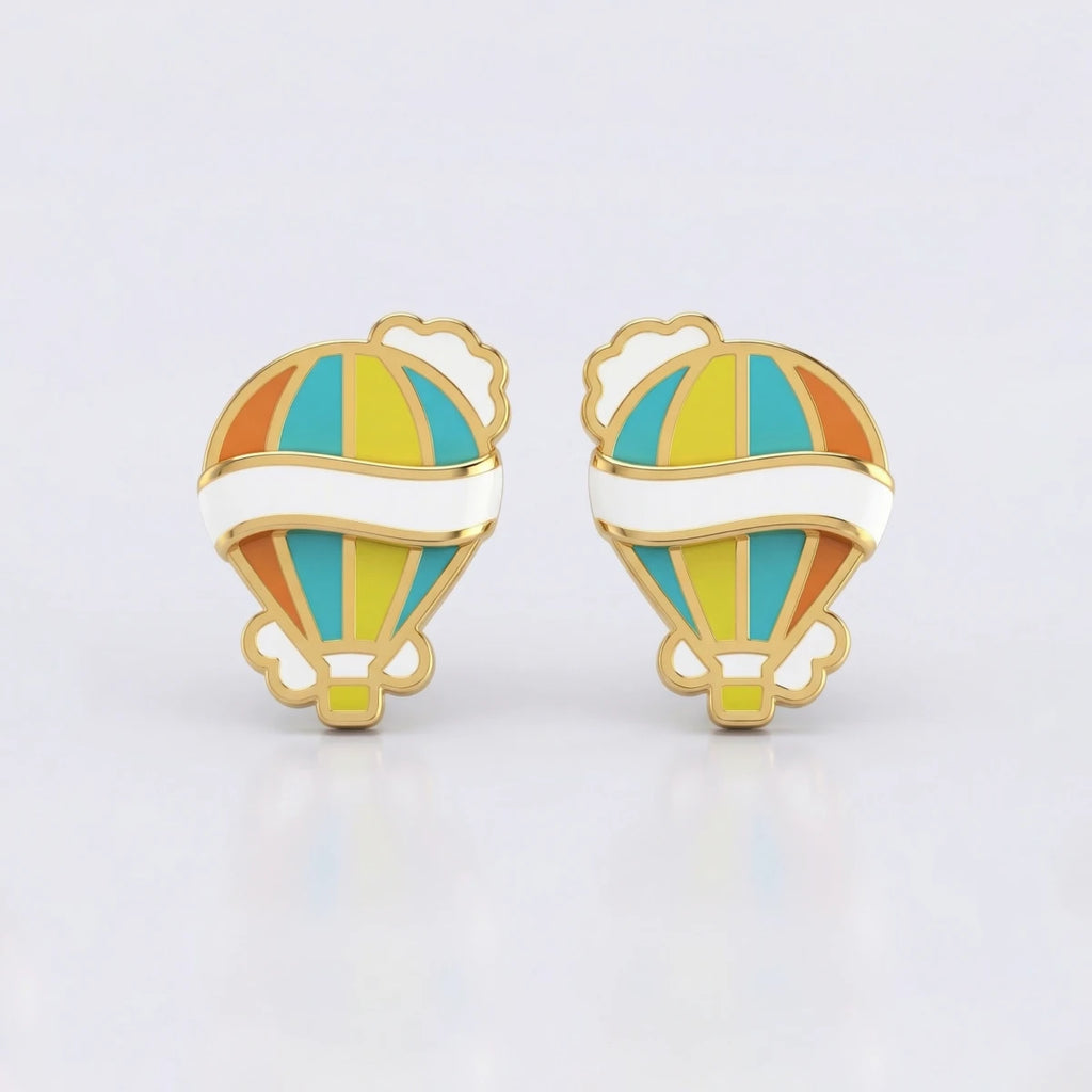 Sky Adventure Gold Studs | Tinyfacets | gold sky adventure gold studs jewelry