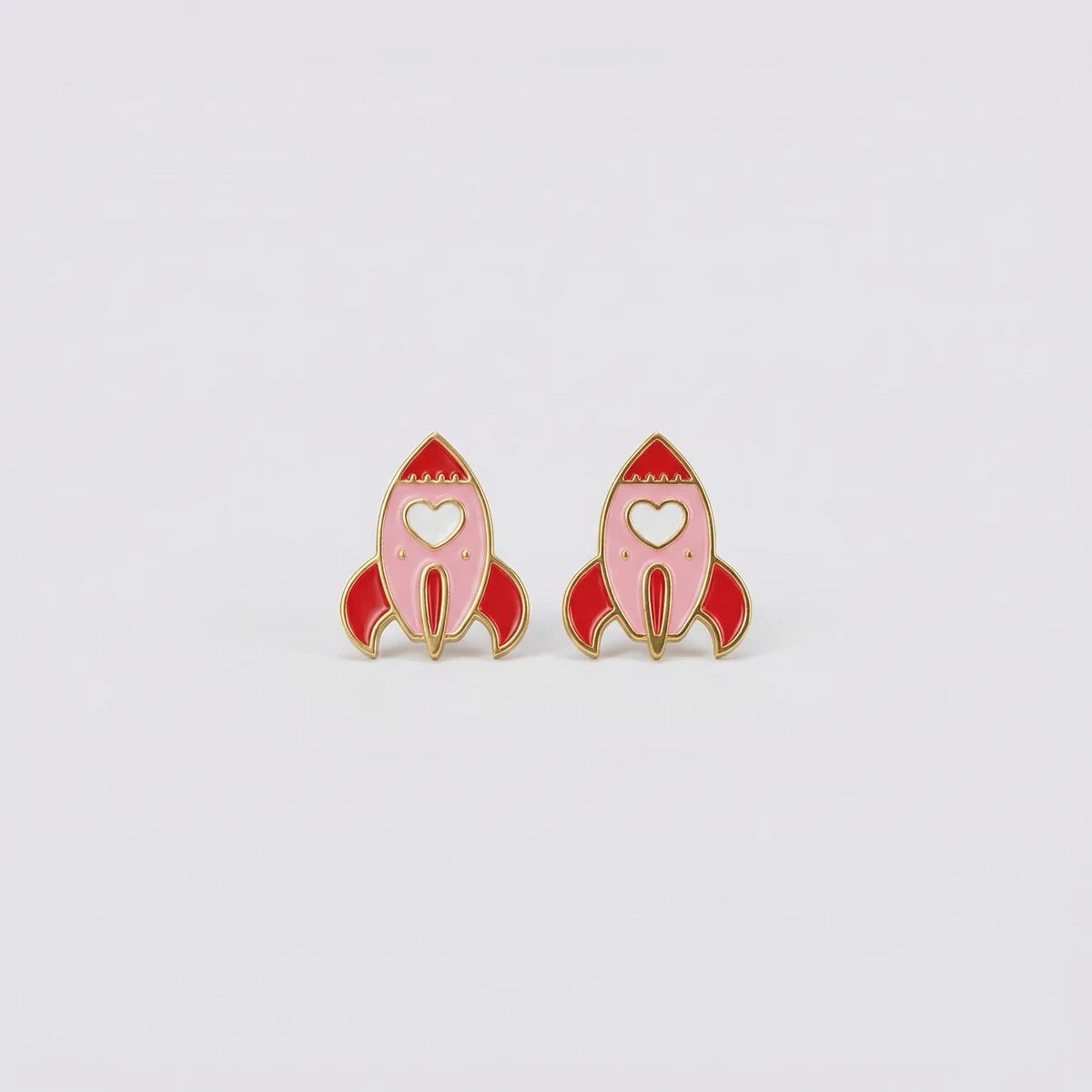 Little Space Rocket Kids Studs | Tinyfacets | gold little space rocket kids studs jewelry