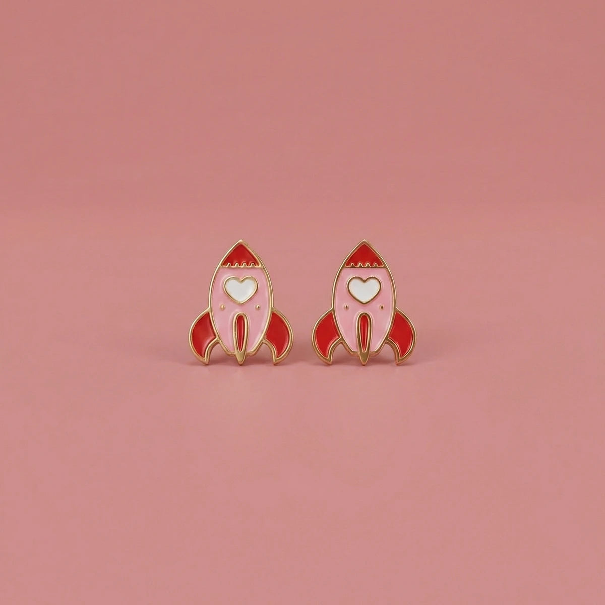 Little Space Rocket Kids Studs | Tinyfacets | cute little space rocket kids studs design