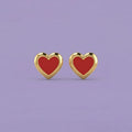 Little Love Heart Kids Gold Earrings | Tinyfacets | little love heart kids gold earrings