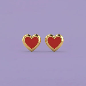 Little Heart Stud Earrings in Gold