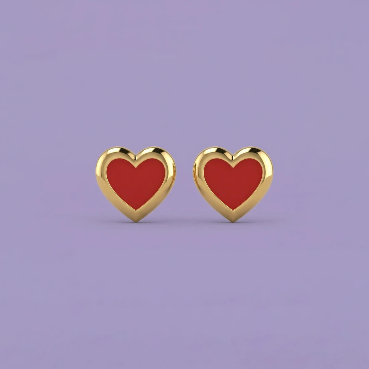 Little Love Heart Kids Gold Earrings | Tinyfacets | little love heart kids gold earrings