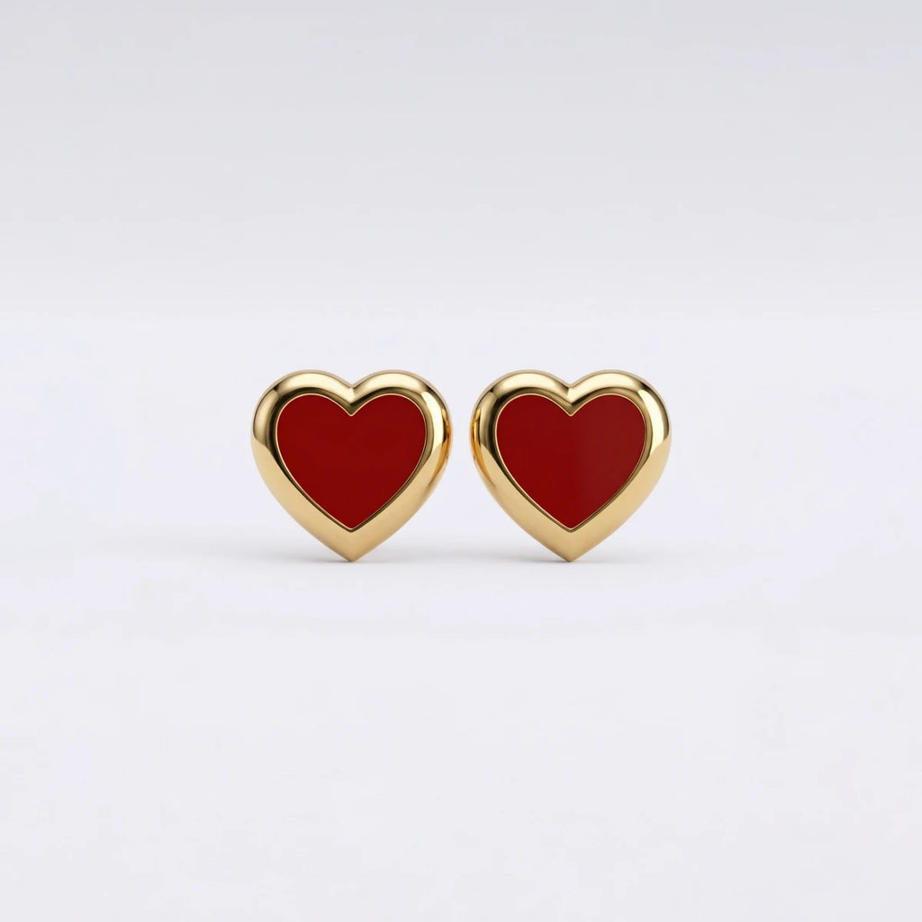 Little Love Heart Kids Gold Earrings | Tinyfacets | gold little love heart kids gold earrings jewelry
