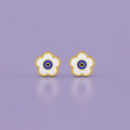 Evil Eye Charm Gold Studs | Tinyfacets | evil eye charm gold studs