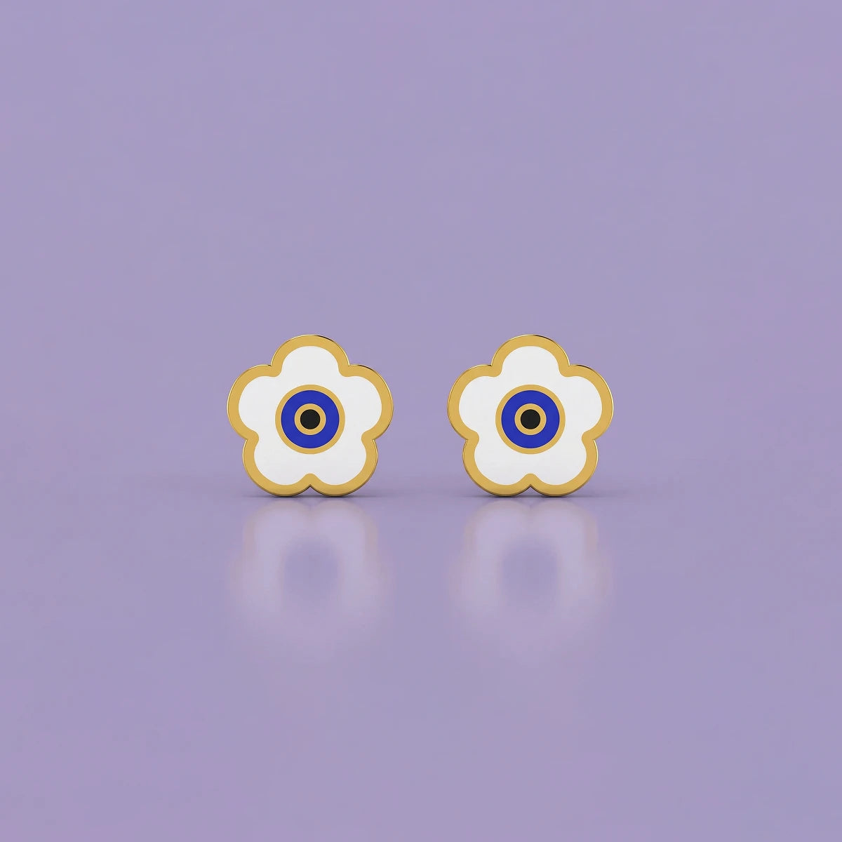 Evil Eye Charm Gold Studs | Tinyfacets | evil eye charm gold studs