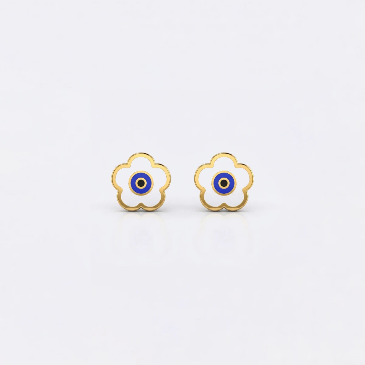 Evil Eye Charm Gold Studs | Tinyfacets | gold evil eye charm gold studs jewelry