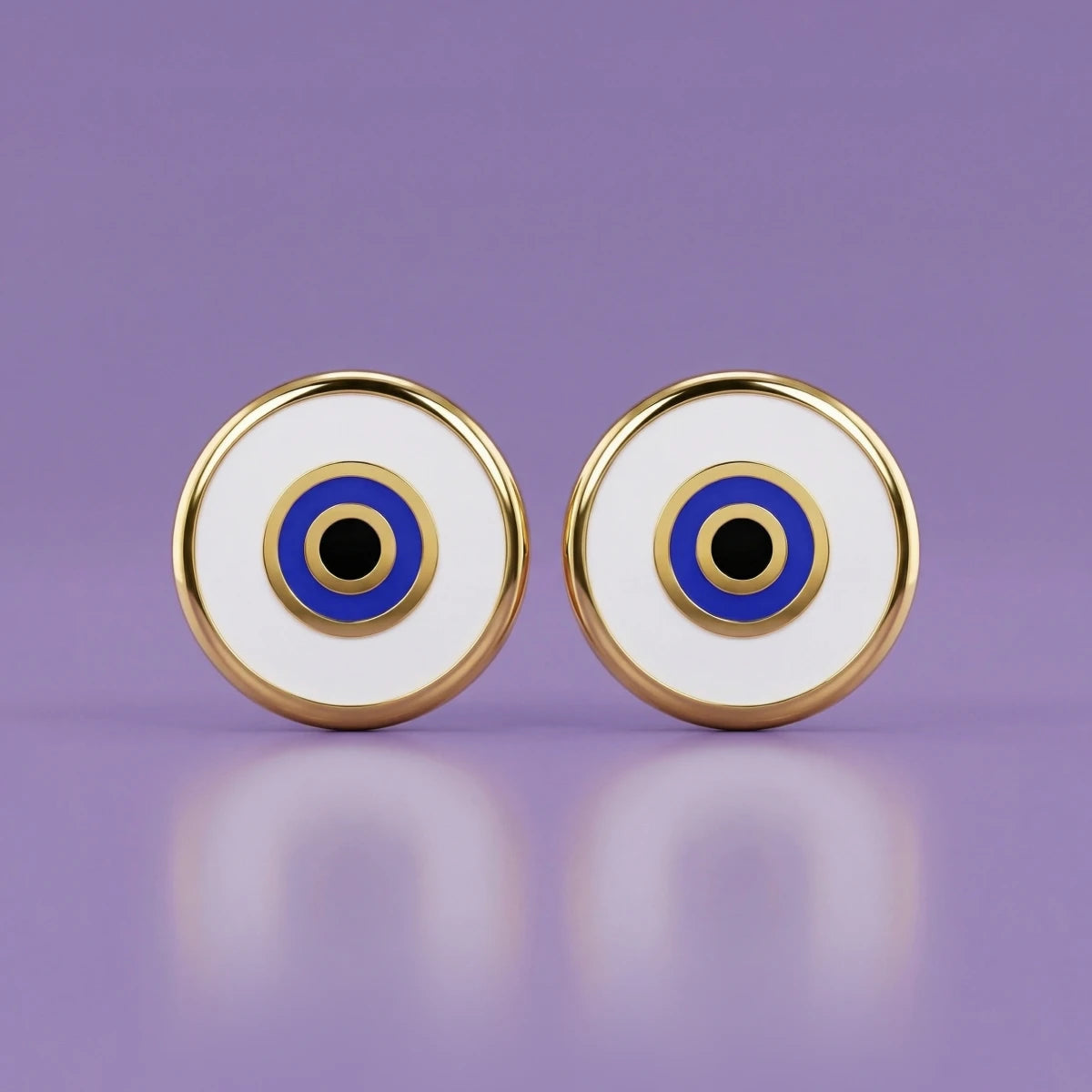 Everyday Protection Evil Eye Gold Stud Earrings | Tinyfacets | evil eye gold stud earrings