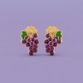 Grape Charm Kids Stud Earrings | Tinyfacets | grape charm kids stud earrings