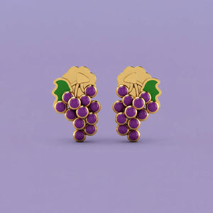 Cluster of Grapes Gold Stud Earrings