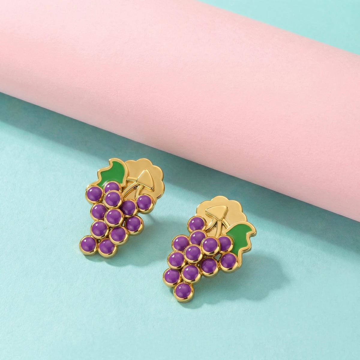 Grape Charm Kids Stud Earrings | Tinyfacets | everyday grape charm kids stud earrings wear