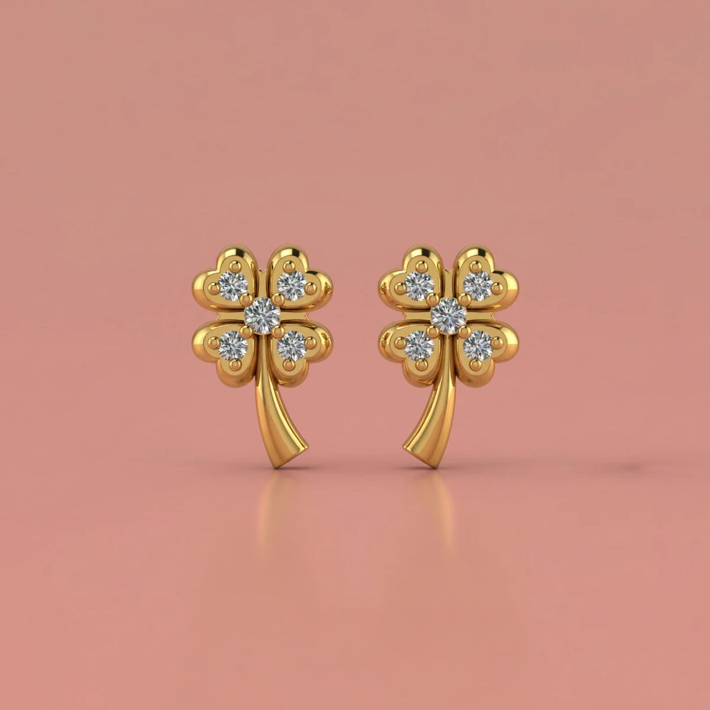 Golden Bloom Stud Earrings | Tinyfacets | cute golden bloom stud earrings design