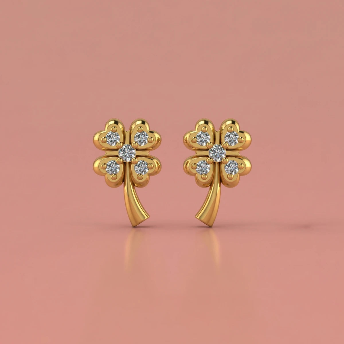 Golden Bloom Stud Earrings | Tinyfacets | cute golden bloom stud earrings design
