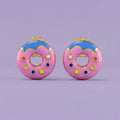 Sweet Sprinkle Donut Stud Earrings in Gold