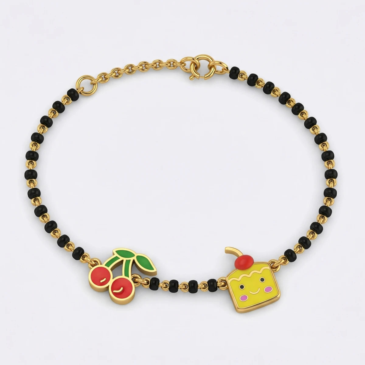 Cherry Cake Nazariya Bracelet | Tinyfacets | gold cherry cake nazariya bracelet jewelry