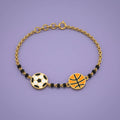 Little Champs Sports Nazariya Bracelet | Tinyfacets | football basketball charm bracelet