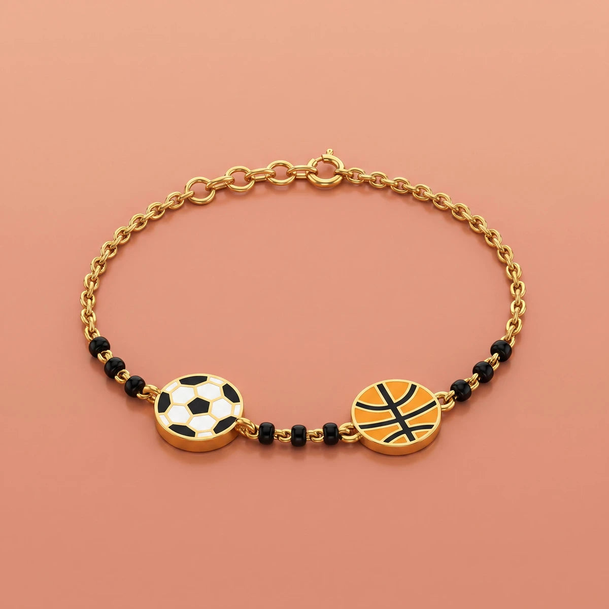 Little Champs Sports Nazariya Bracelet | Tinyfacets | kids gold bracelet sports theme